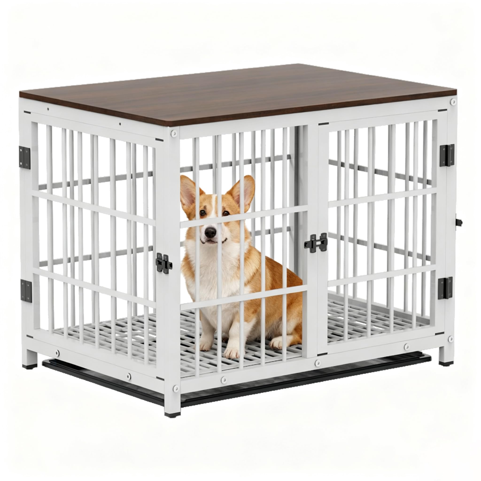 BingoPaw 犬 ケージ 屋根付き ペットケージ 小型犬 室内 犬小屋 小さい 木製 連結可能 M ホワイト