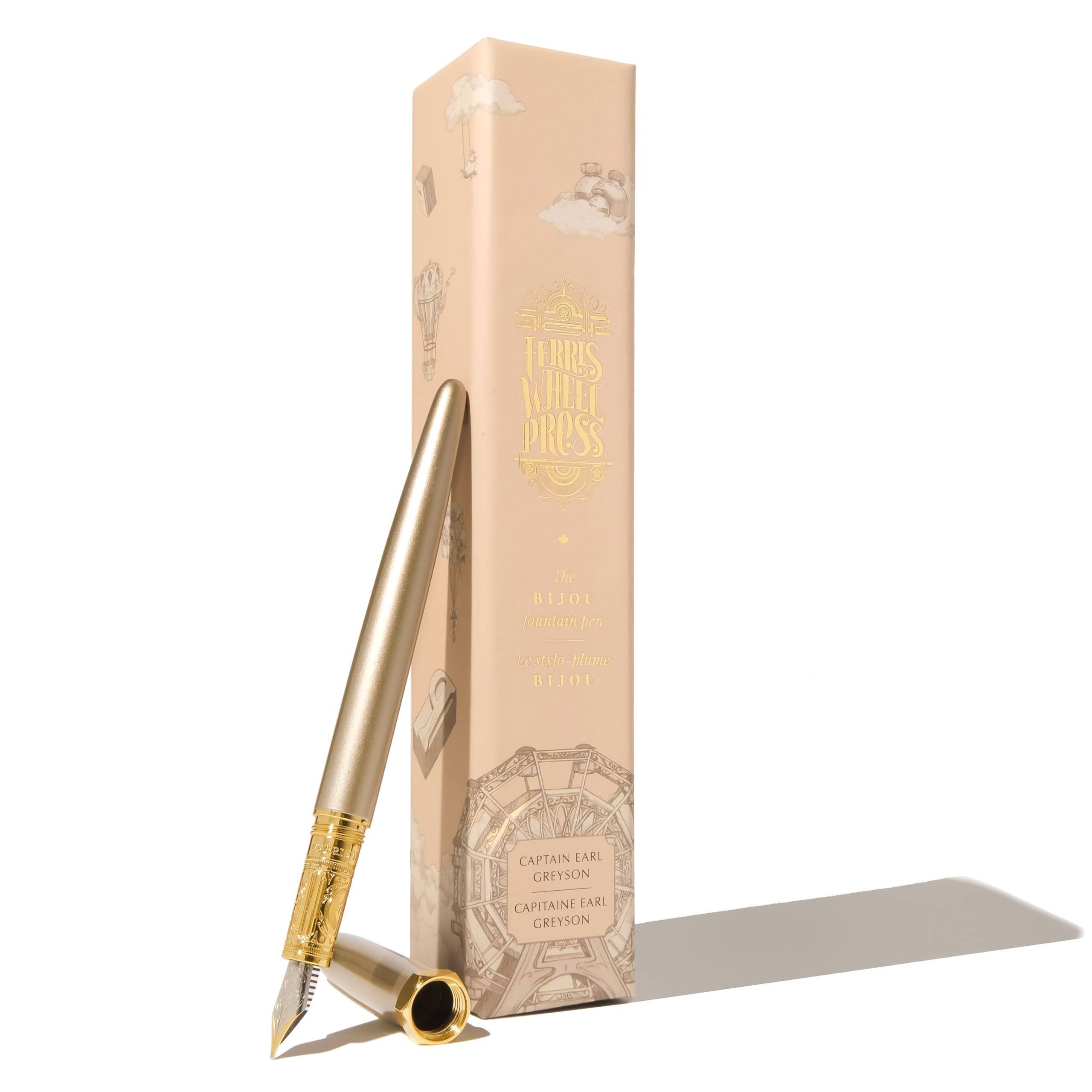 Ferris Wheel Press, Bijou Fountain Pen, Captain Earl Greyson, Double Gold Plated, Sapphire Lacquer Finish, Two-Tone Steel Nib, M｜湖南オンライン