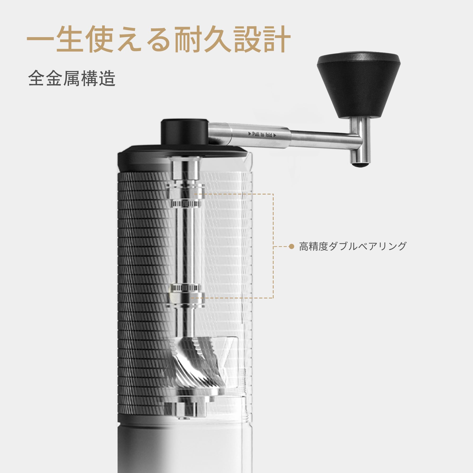 TIMEMORE タイムモア C5 ESP Pro 手挽きコーヒーミル 42mm S2C-042-III コニカル刃搭載 コーヒーグラインダー 手動式 全金属製 エスプレッソ フレンチプレス ハンドドリップ コンテナー 30g ブラック|湖南オンライン