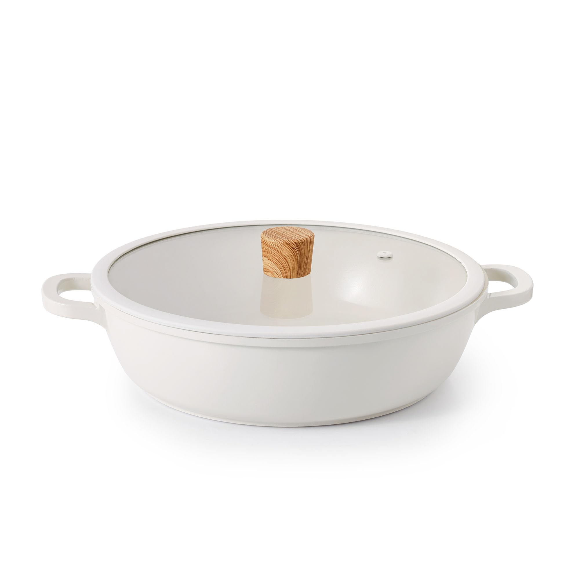 SENSARTE 両手鍋 28cm セラミック IH対応 ガス対応 卓上鍋 すき焼き鍋 一品万能 煮る 焼く 炒める 揚げる 焦げ付きにくい お手入れ簡単 ガラス蓋付 しゃぶしゃぶ カレー おでん 4,281円