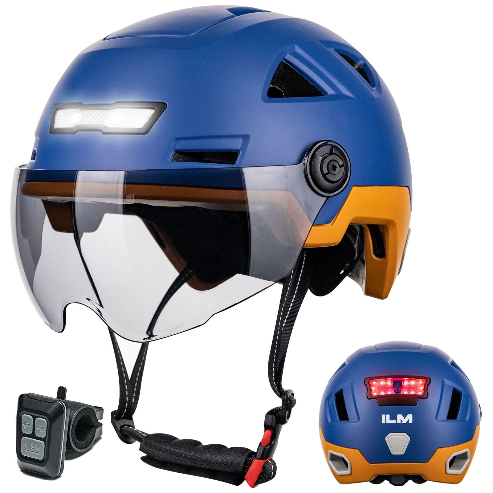 ヘルメット Amazon | ILM 自転車 ヘルメット 大人 スマートセンサーライト付き CE