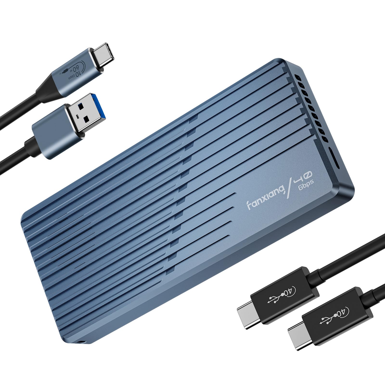 Fanxiang 40Gbps超高速 M.2 SSD 外付けケース NVMe SSD ケース 内蔵冷却ファン付き 高放熱 Thunderbolt 3/4 USB 4.0/3.2/3.1/3.0/2.0対応 2230 2242 2260 2280(M Key