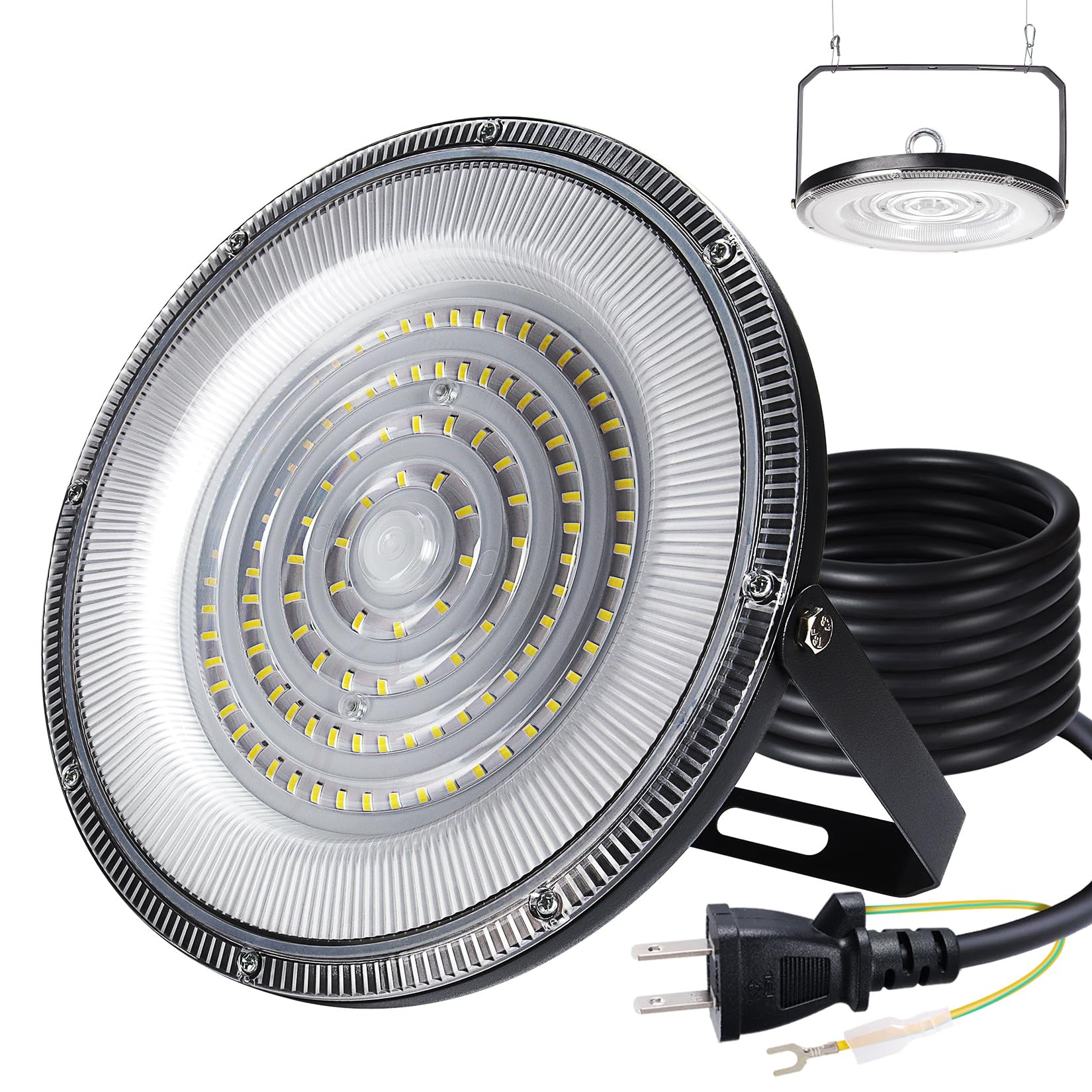 【超薄型・1個セット】led投光器 投光器 UFO 高天井灯 LED高天井照明 150W 防水 100V 高輝度 26000lm 6500K 昼白色 UFO型 IP66 ハイベイライト AC100V ガレージライト 掲示板 体育館 展覧会 駐車場 運動場
