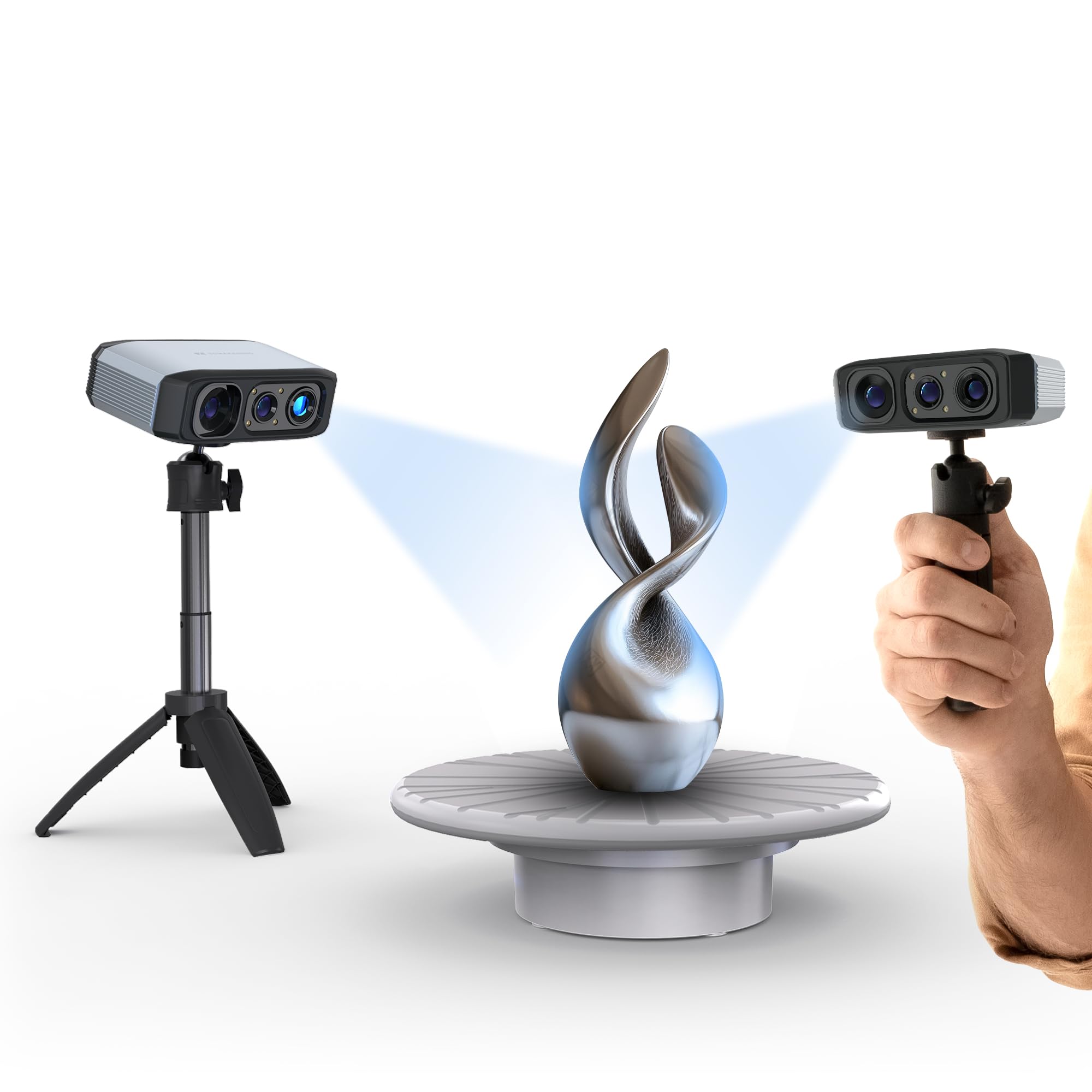 3DMakerpro Moose 3Dスキャナー、0.03mmの精度を持つハンドヘルド3Dスキャナー、24ビットカラーカメラ、手ブレ防止の光学レンズ、ミニチュアサイズ、最大10FPSのスキャン速度、3Dプリント用, Windows/MacOS 用 (moo|湖南オンライン