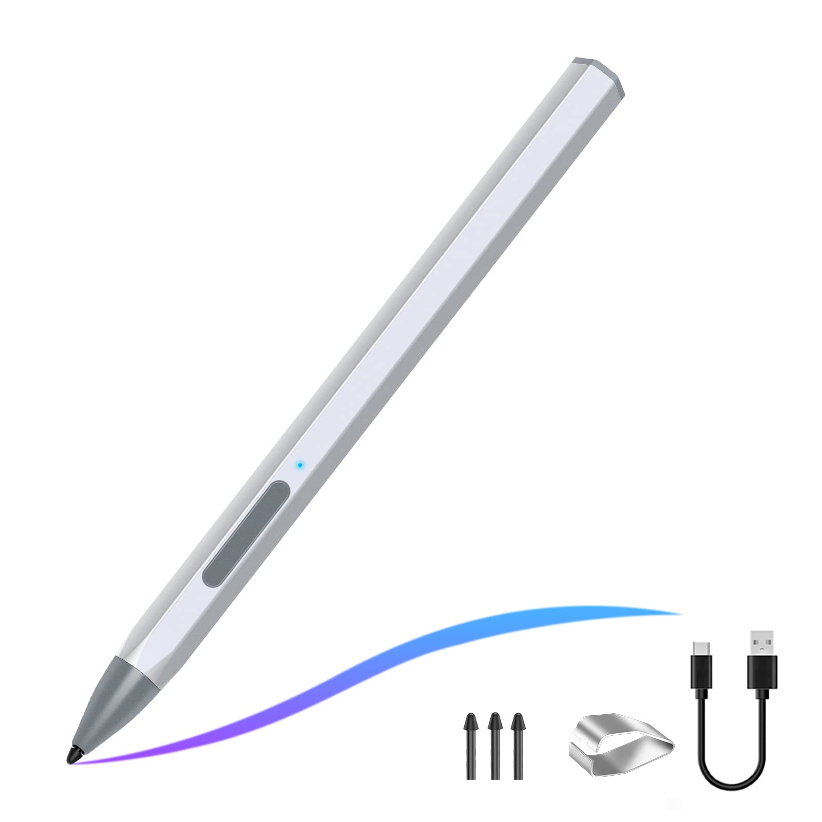 マイクロソフト Surface Pro11/10/9/8/X/7/6/5/4/3 Surface Go 3/2/1/Laptop/Studio/Book /3/2/1 のための SSS-GRGB のスタイラスのペン 4096 の傾き圧力やし拒絶の磁気付属品