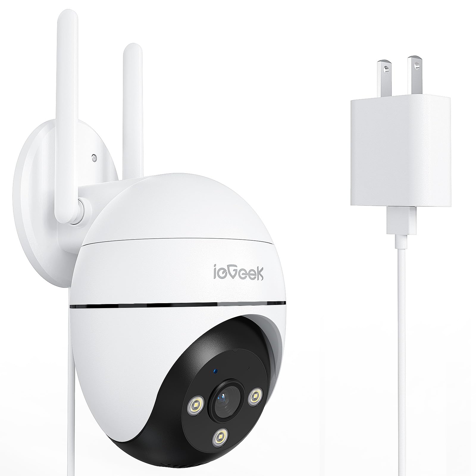 【5MP超高画素・自動追跡・2.4と5GhzWiFi対応】ieGeek 防犯カメラ 屋外 監視カメラ 屋外 500万画素 防犯カメラ ワイヤレス 屋外 家庭用 360°パン/チルト 人体検知 自動追跡 屋外防犯カメラ 電源コード式 カラー夜間撮影 動体検知