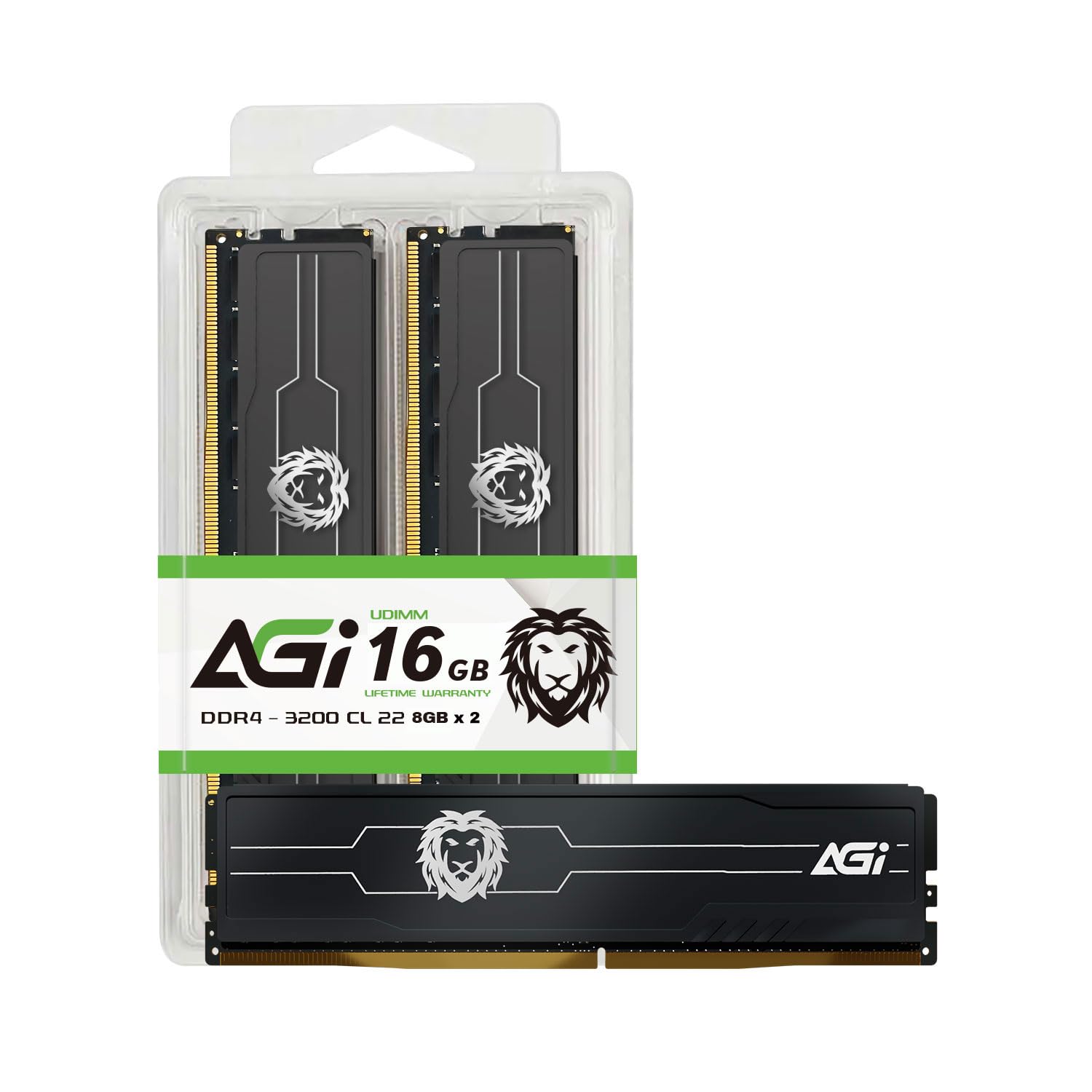 AGI デスクトップPC用メモリ DDR4 U-DIMM 3200MHz 8GBx2枚 (16GB) CL22, 288-pin ヒートスプレッダー付き UD138｜湖南オンライン