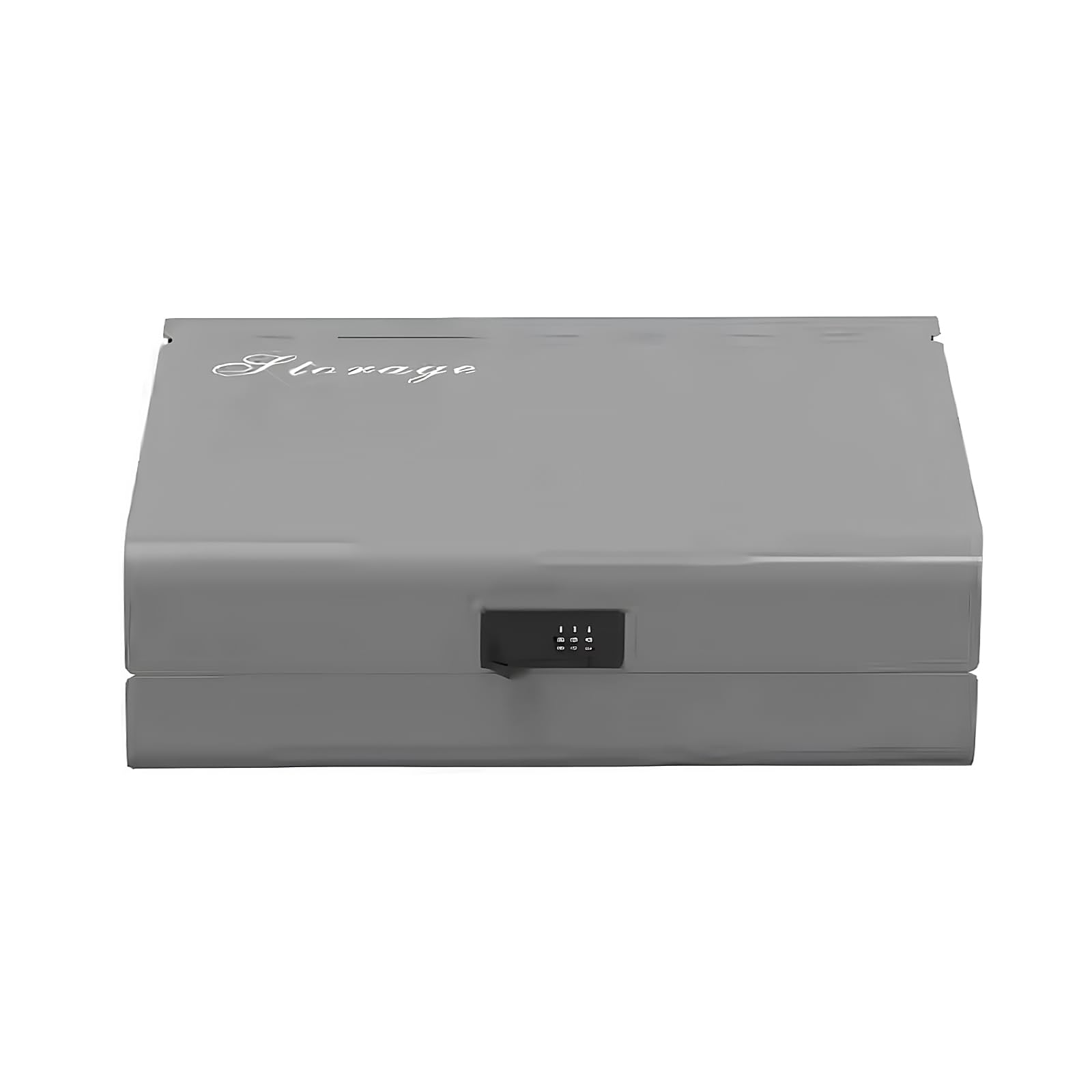 SUKIZUKI 金庫 ダイヤル式 収納ボックス 暗証番号 A4 角型2号封筒収納 書類収納 スチール製 盗難防止 安心保管 大容量 北欧 シンプル 家庭用 オフィス用 37*27*10cm グレー｜湖南オンライン