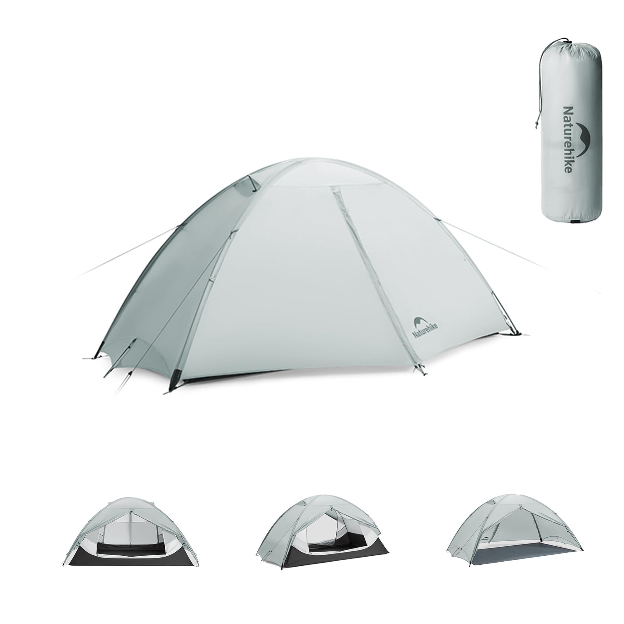 Naturehike 【GiLing UL/PRO】 テント ソロ 暴雨対応 防風 ダブルウォール 1.22kg軽量 コンパクト 六つ通気窓 快速設営可 前室あり 安定 耐圧 15Dナイロン 3シーズン バイク 登山 キャンプ ハイキング ツーリングテント|湖南オンライン