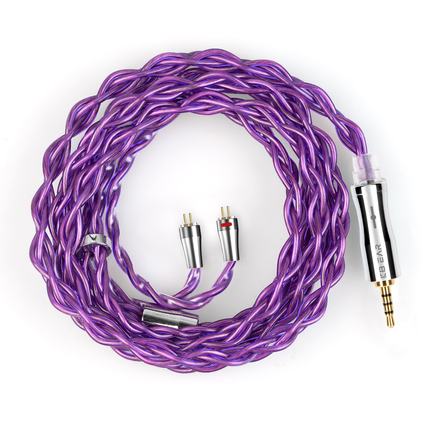 【KBEAR 4989】2pin 2.5mmリケーブル 4芯6N単結晶銅ケーブル 2.5mmイヤホンアップグレードケーブル イヤフォン交換ケーブルZSN/ZSN Pro/ZSN PROX/ZS10/ZS10 PRO/ZST/ZST-X 等に対応（2pin・