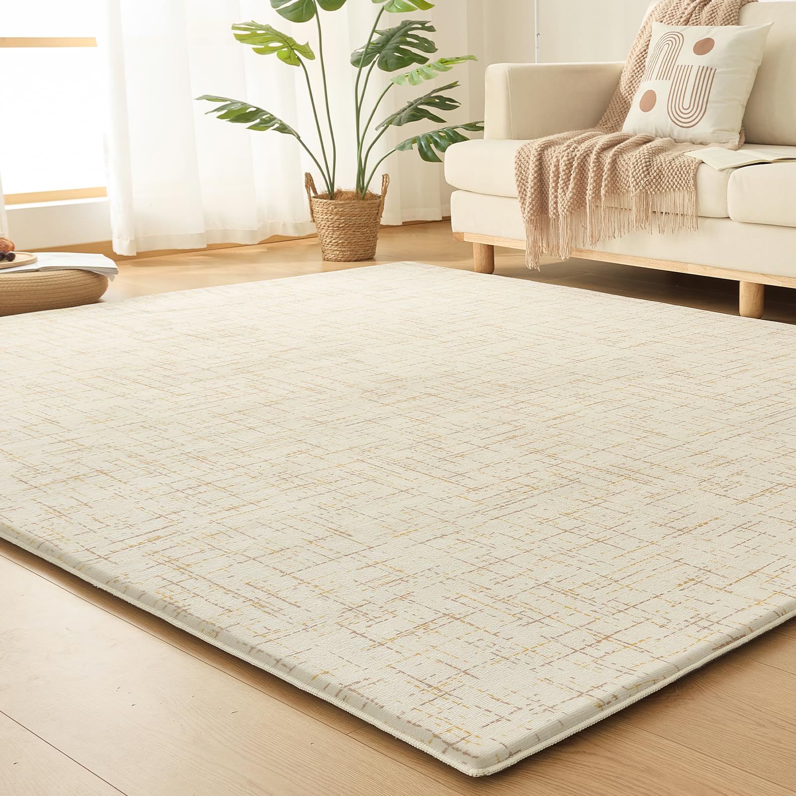 VK Living カーペット ラグ 極厚25mm ラグマット 厚手【新開発ミルクラフィネ生地】130×190cm 約1.5畳 北欧 おしゃれ 抗菌防臭 防音 滑り止め 低ホルム 床暖房ホットカーペット対応 ふわふわ肌ざわり 高反発 絨毯 こたつ敷きマット