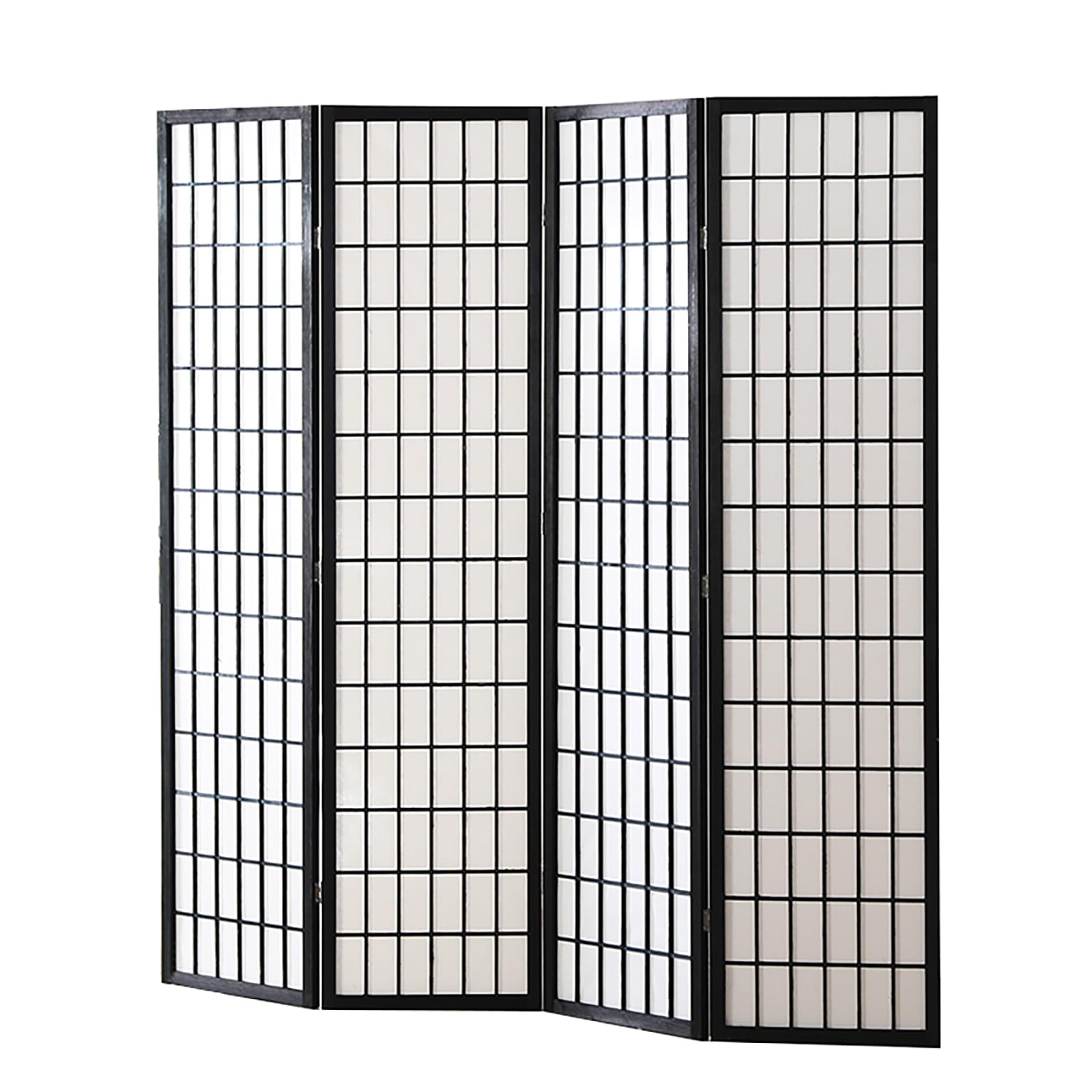 Fuyutu パーテーション 4連 間仕切り 和風衝立 高さ150/178cm スクリーン おしゃれ 完成品 部屋 仕切り 屏風 目隠し 軽量 折りたたみ 飲食店 オフィス 事務所 (黒, 高さ178cm)|湖南オンライン