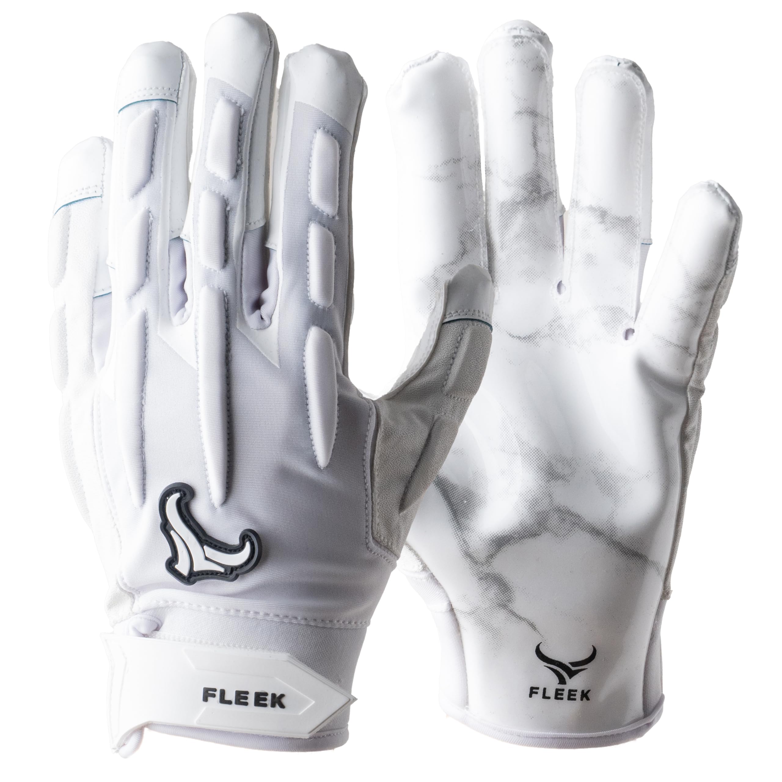 FLEEK FORCEPAD GLOVES マーブルホワイト アメリカンフットボール ラグビー アメフト グローブ エリート レシーバー 大人用 スポーツグローブ ホワイト (2XL)｜湖南オンライン