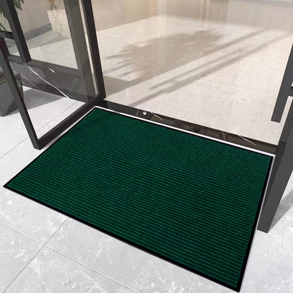 [Bcrio]玄関マット 屋外 大判 室内 滑り止め 業務用 家庭用 吸水 泥落とし エントランスマット オフィス お店(グリーン90*500)
