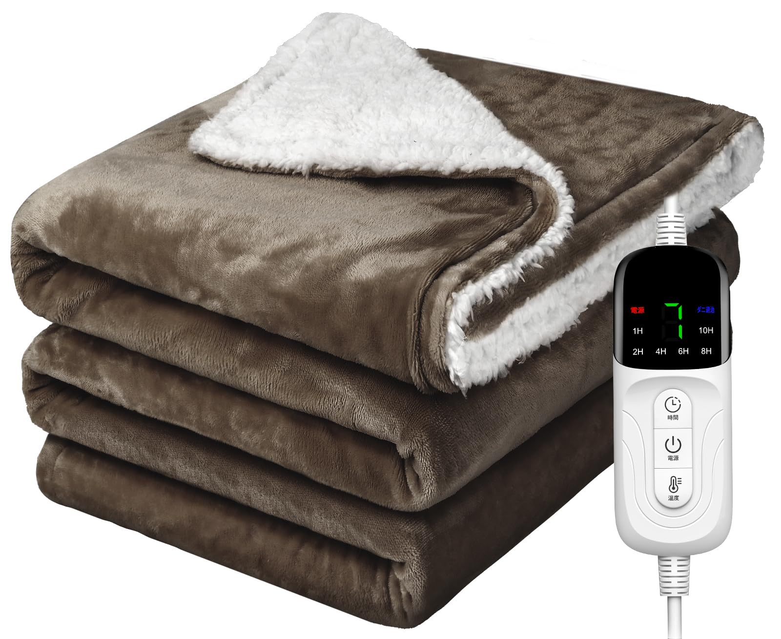 KOCEEY 電気毛布 掛け敷き兼用 188&times;130cm【大きいサイズ＆フランネル＋綿】電気ブランケット 電気ひざ掛け 3分速暖 恒温加熱 ダニ退治 7段階温度調整 6段階切タイマー ふわふわ 暖房器具 省エネ 自動電源オフ 過熱保護 丸洗い可 厚手生地 ｜湖南オンライン