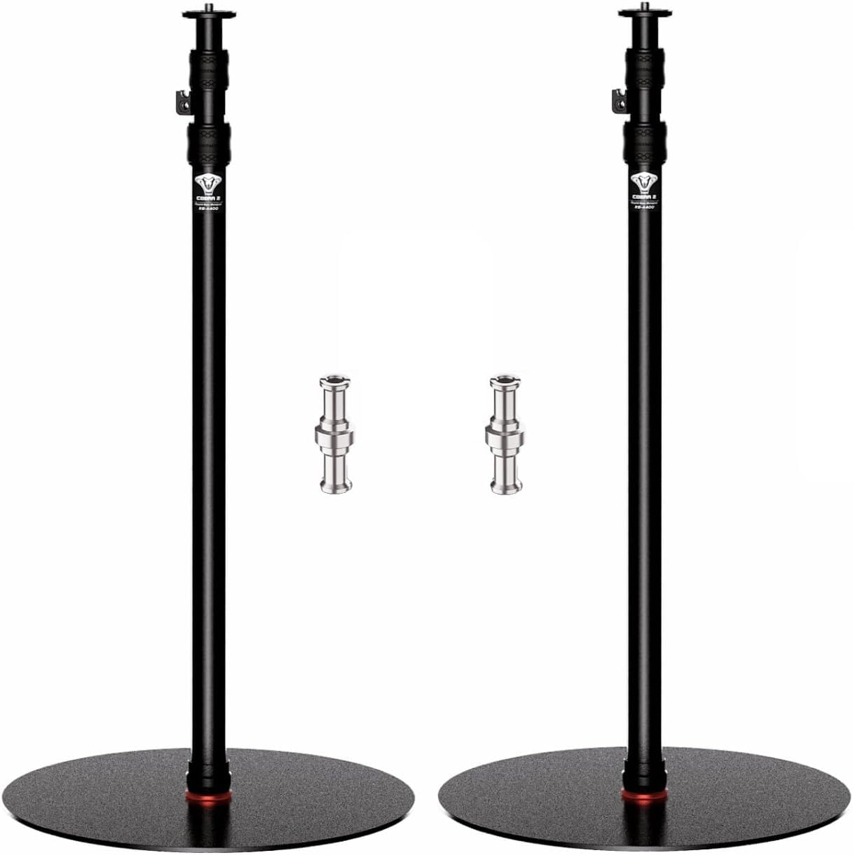 IFOOTAGE 一脚 RB-A400 ライトスタンド、201.6cm アルミ製カメラ一脚、ラウンドベース、6.9ft 写真用ライトスタンド ビデオライト、フラッシュ、ソフトボックス、カメラ用、ペイロード10KG/22lb (2パック)
