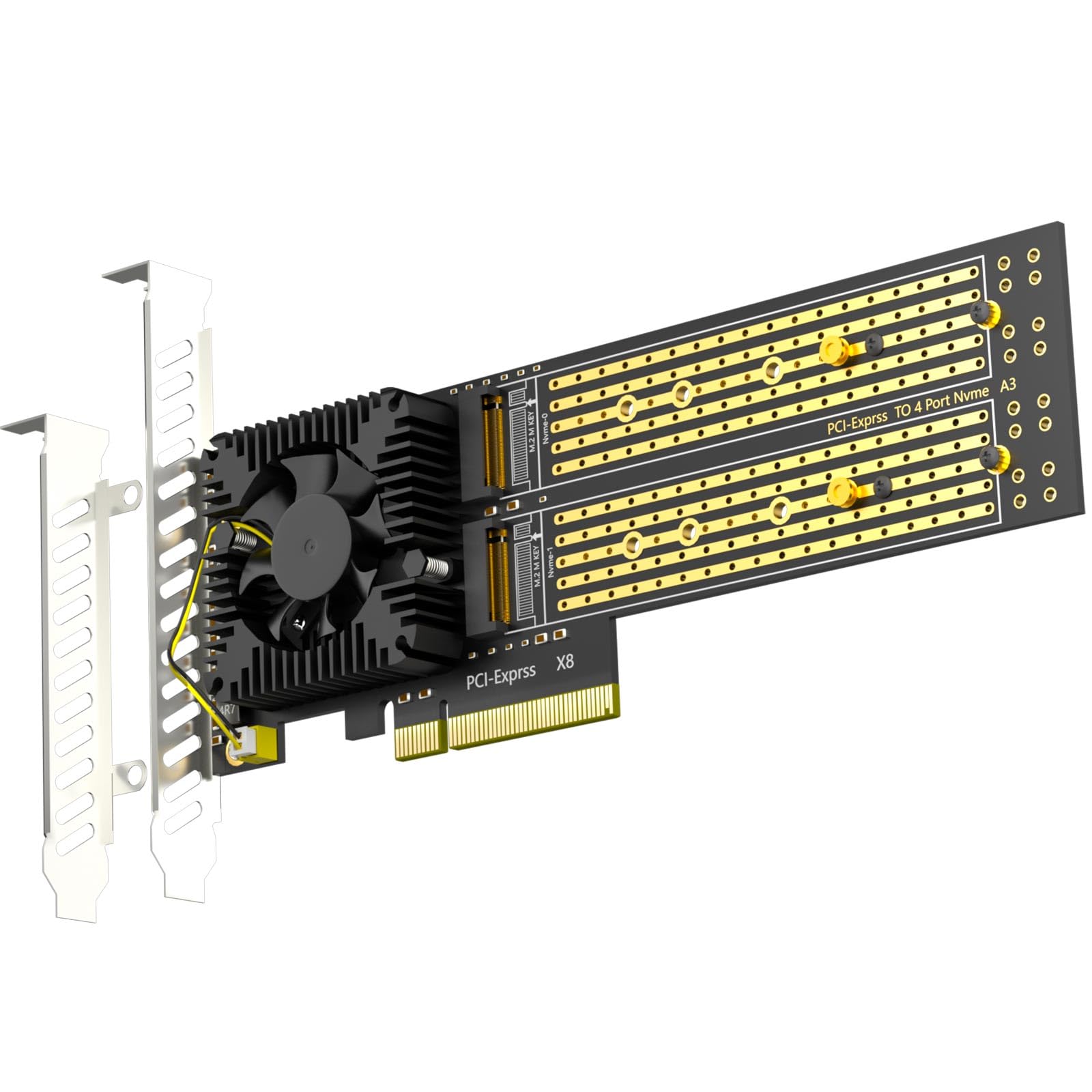 GLOTRENDS PA40 4枚のM.2 PCIe 変換アダプタ, PCIe 3.0 x8 インターフェース, PCIe 分岐機能に対応, M.2 NVMe ソフト RAID に対応｜湖南オンライン