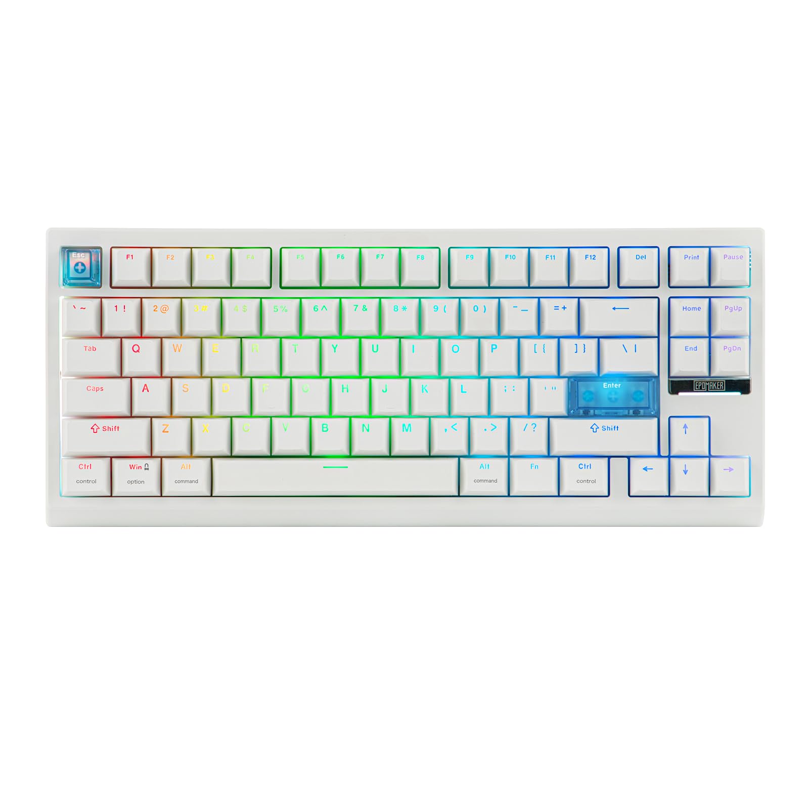 EPOMAKER G84 HE ワイヤレスゲーミングキーボード 8Kポーリングレート 磁気スイッチ ホール効果センサー搭載 DKS & SnapKeys (SOCD)対応 テンキーレス 無線 8000mAh BT USB A-C有線 0.01mm高速トリガ