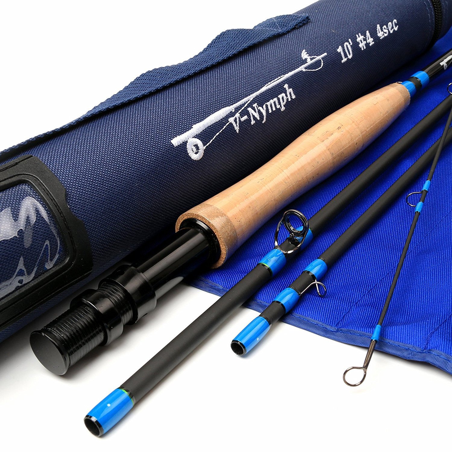 M MAXIMUMCATCH Maxcatch Nymphフライロッド4ピースIM10黒鉛フライフィッシングロッドチューブ持って (4weight 10ft 4Piece)