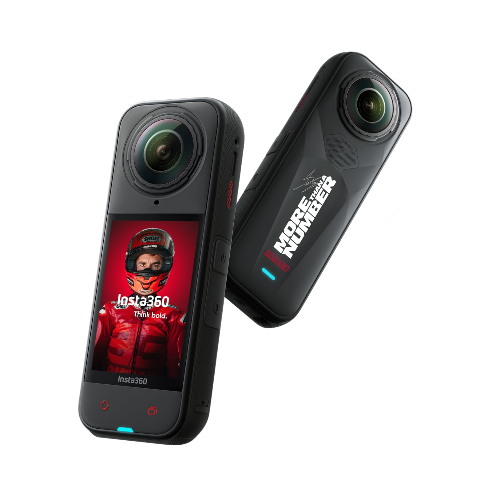 Insta360 X5 MM93 2025 チャンピオン記念版 (128GB microSDカード) - 防水 8K 360度全景カメラ、高い暗所性能、見えない自撮り棒効果、頑丈で交換可能なレンズ、3時間バッテリー、ウィンドガード内蔵、手ブレ補正、トリプル|湖南オンライン