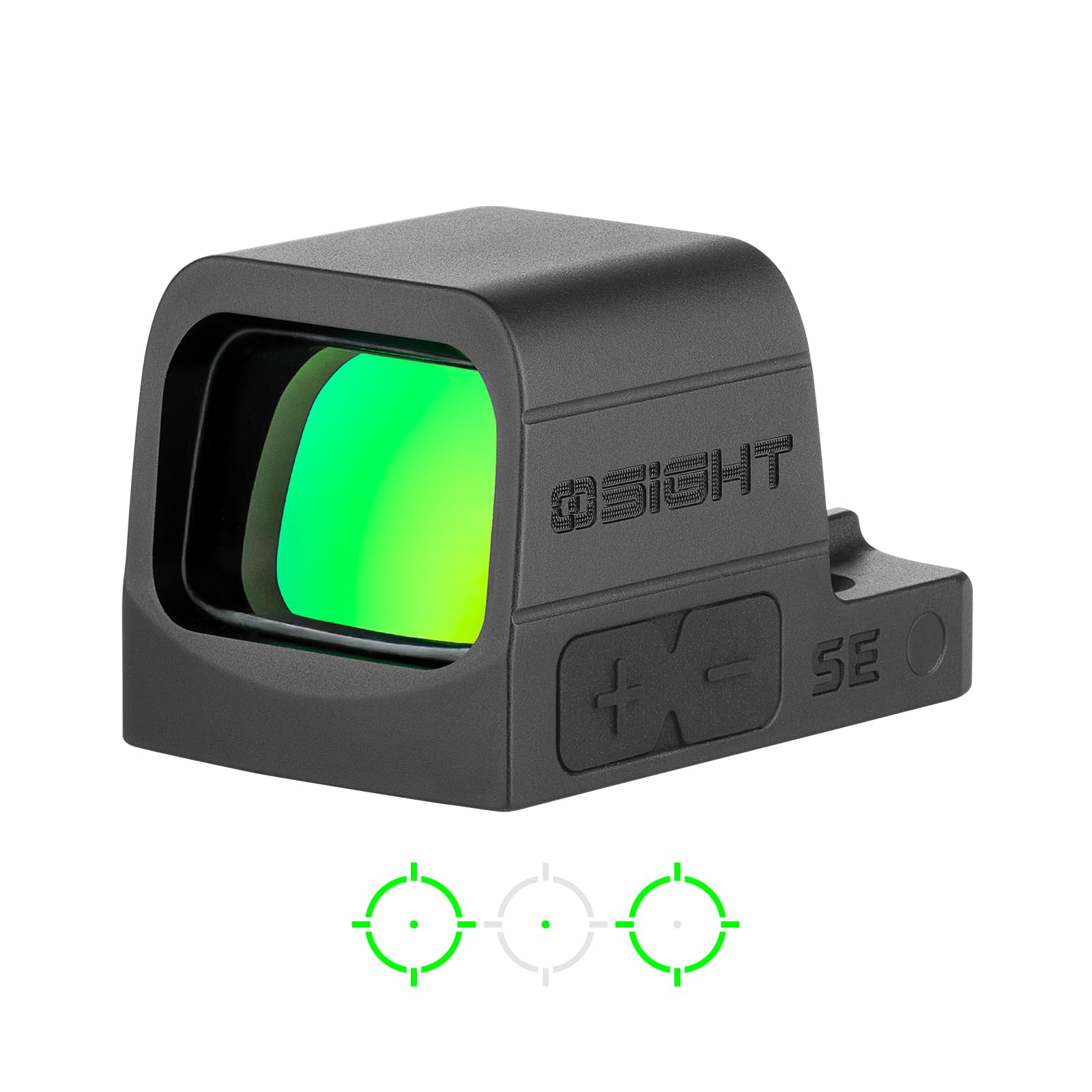 Osight(オーサイト) SE ドットサイト ダットサイト 照準器 高性能ホロサイトマルチレチクル スコープ 密閉型 2MOAドット 32MOAサークル 電池式 視差なし RMScタイプ 電量表示 モーションセンサー (グリーンドット2MOA ドット +｜湖南オンライン