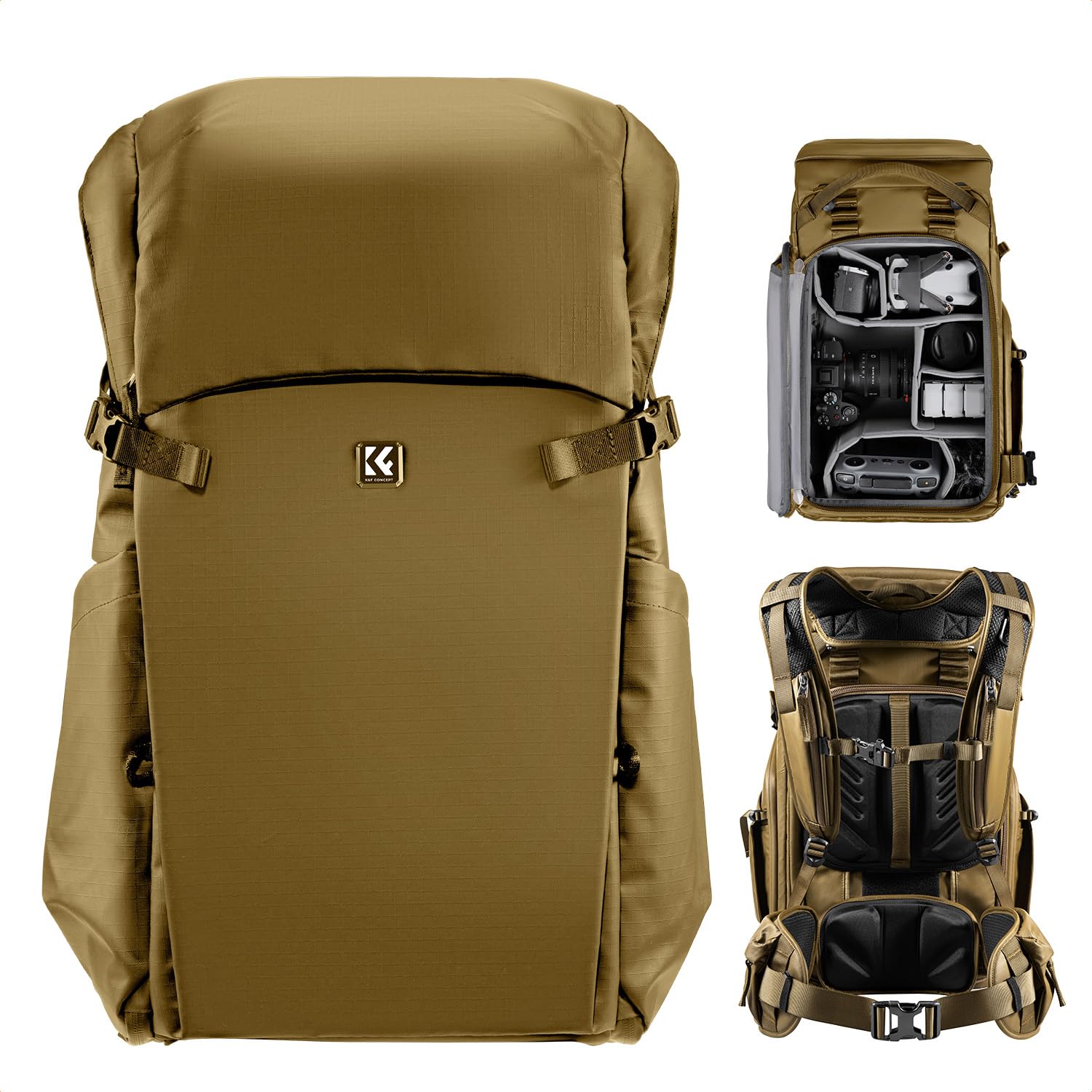 [K&F Concept] カメラバッグ カメラバックパック カメラリュック 30L 大容量 おしゃれ nikon canon Sigma Tamron sonyなどカメラ兼用 15インチPC 多機能 男女兼用 一眼レフバック 一眼レフ/三脚収納可 旅行/｜湖南オンライン