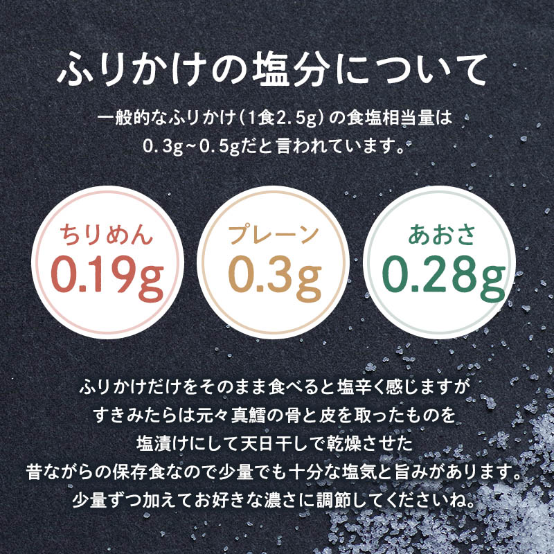 たらこんぶととふりかけちりめんあおさプレーン各38gめしこん