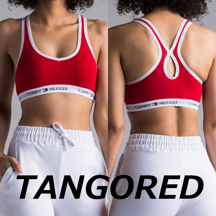 tommy hilfiger red sports bra