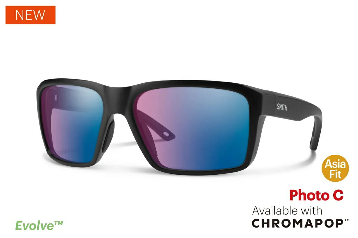 SMITH スミス 偏光黒眼鏡  Backcast Matte Black（CP Glass Polarchromic Rose Blue Mirror）