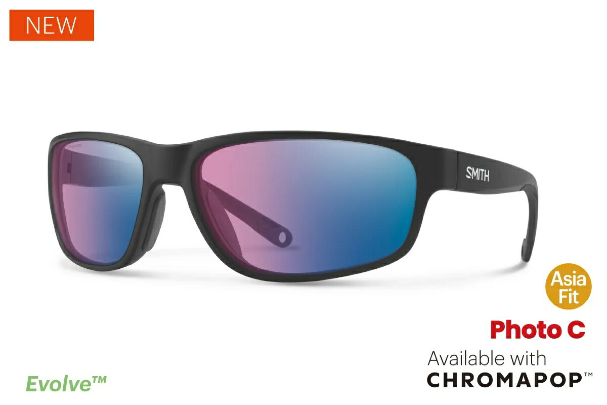SMITH スミス 偏光黒眼鏡  Redding 2 Matte Black（CP Glass PolarChromic Rose Blue Mirror）