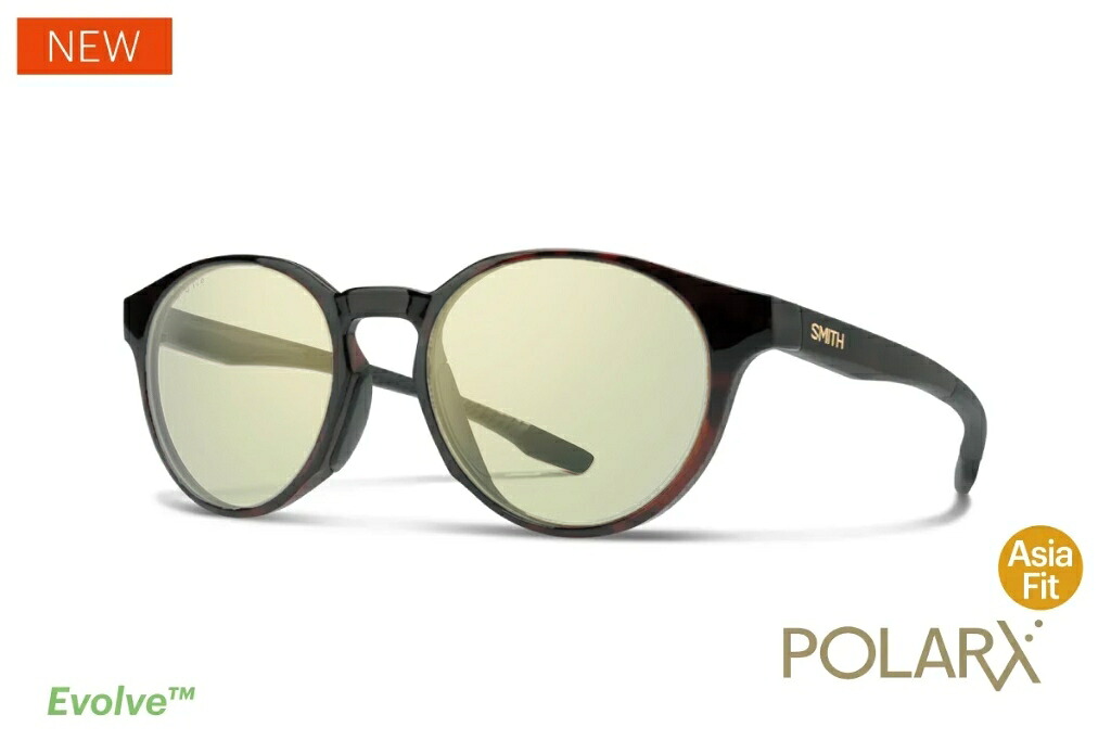 SMITH スミス 偏光黒眼鏡  POLARX Cirque サーク Asia Fit  207701031Tortoise X-Light Green 37 Silver Mirror スポーツ・アウトドア-ウェア・アクセサリー