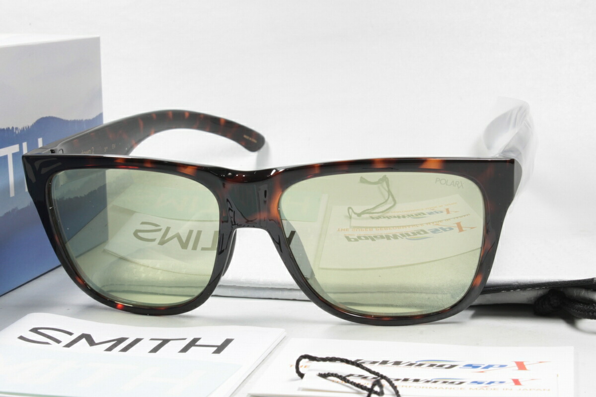 【廃盤品・廃色品 30%OFF】SMITH スミス 偏光サングラス ACTION POLAR SERIES Lowdown2 ローダウンツー 207700061 Tortoise X-Light Green 37 Silver Mirror|コンキーグラス工房