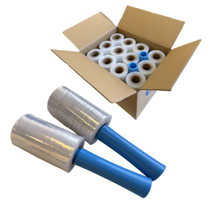 ミニストレッチフィルム ハンディラップ 幅100mm 長さ150ｍ ホルダー付 24巻セット ミニラップ ラップフィルム [L1] 【minist-1】