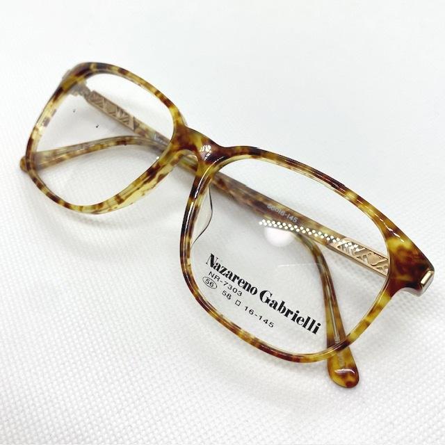 【伊達メガネOK】【レンズ別売】Nazareno Gabrielli 7303 ヴィンテージ メガネ フレーム 新品 めがね 眼鏡 在庫限り 大きめ トレンド ボストン デミ|こん太村