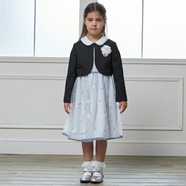 楽天市場】petit main プティマイン レース衿花柄OP+JKセット 120