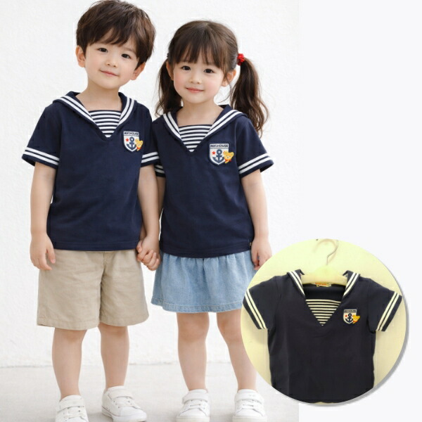 即納可能商品 MIKI HOUSE 正規取扱店 ミキハウス セーラーカラー半袖Tシャツ 半袖 セーラーカラー 90cm 100cm 可愛い 夏 キッズ