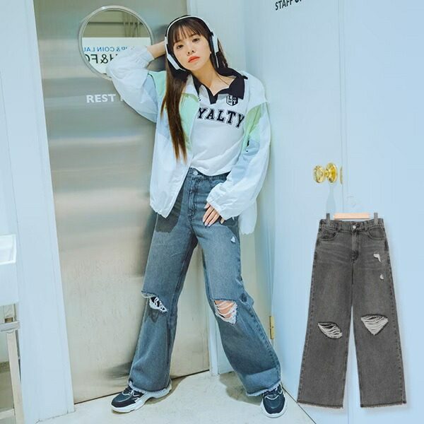 楽天市場】Lovetoxic ラブトキシック ダメージワイドパンツ ダメージ