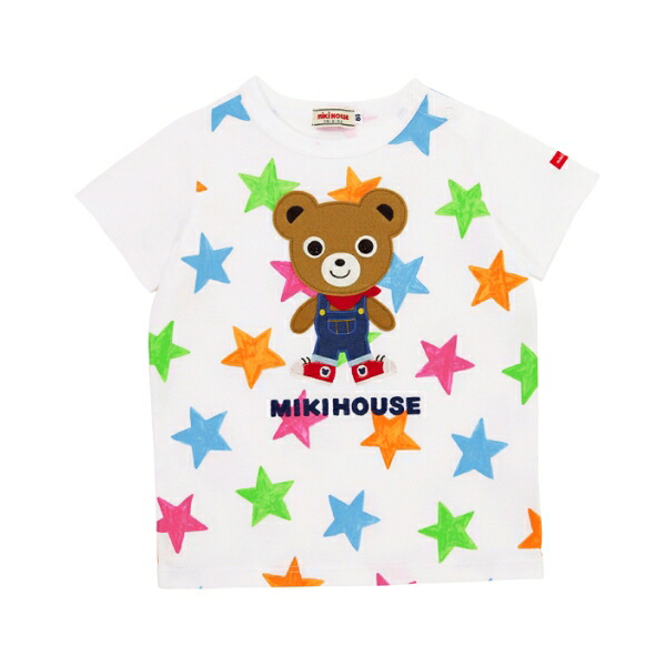 MIKI HOUSE 正規取扱店/ MIKIHOUSE ミキハウス カラフル星柄くまワッペンTシャツ 半袖 90cm 春夏 キッズ｜こにゃんこＢＲＡＮＤ　ＫＩＤ&rsquo;Ｓ 9,075円