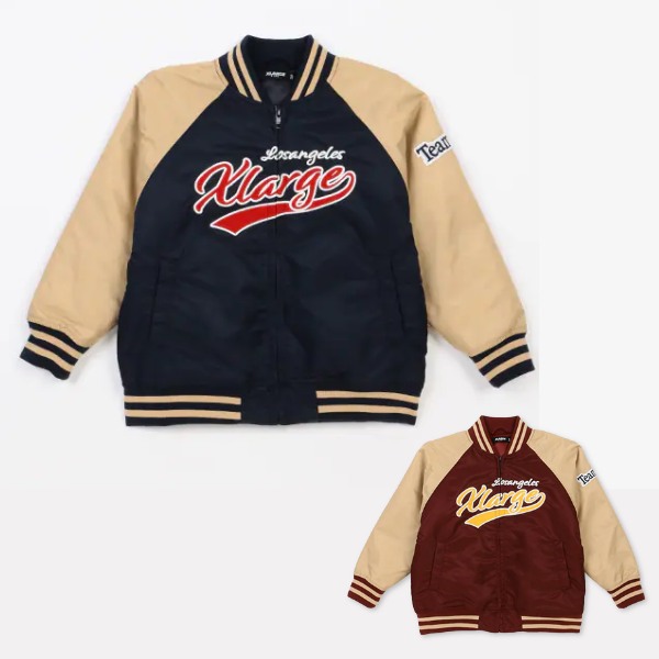 XLARGE KIDS エクストララージ キッズ ベースボールジャケット 80 90 100 110 120 130 140cm 紺 ネイビー ワインレッド キッズ｜こにゃんこＢＲＡＮＤ　ＫＩＤ&rsquo;Ｓ