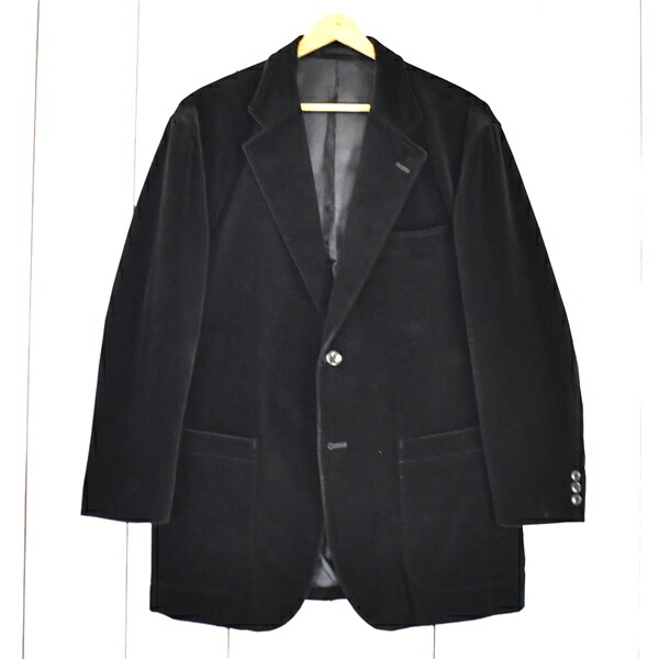 LOUISIADE UOMO コットン100％ 2つボタン シングル ベルベット ジャケット M ブラック 袖口3つ釦 秋冬対応 235208 / 6TC056 【送料無料】【中古】【メンズビジネス】202603