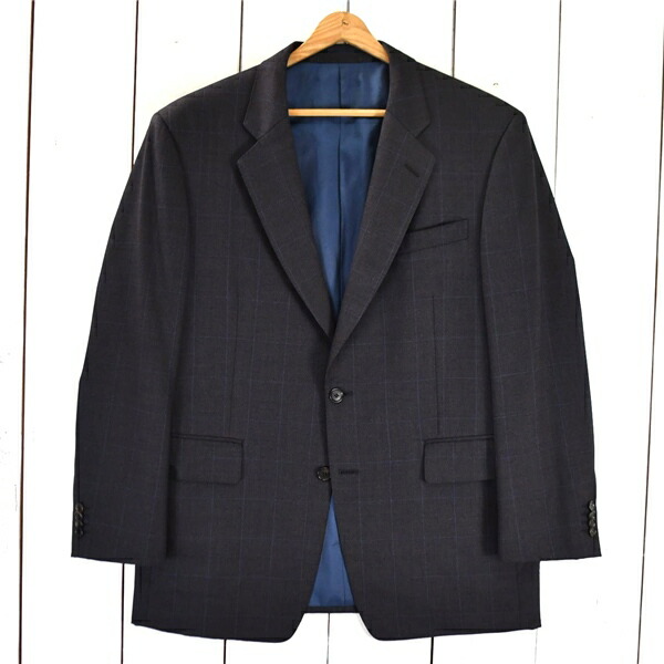 TSUJIGEN ダンヒル生地 dunhill 2つボタン シングル ジャケット L ダークグレー ウインドペン 袖口4つ釦 春秋冬対応 / 6TC084 【送料無料】【中古】【メンズビジネス】202603