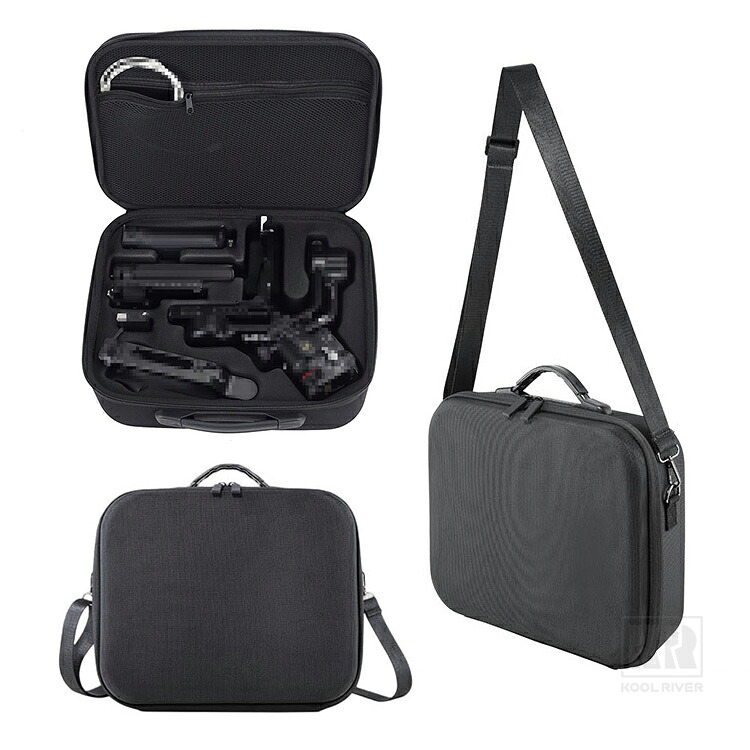 DJI RS5 ケース カバー 手提げ ショルダーバッグ ショルダーベルト / ショルダー紐 ストラップ付き 型抜き インナー ウレタン クッション ポーチ ポータブル キャンバス調 硬質EVAポーチ 保護ケース rs5 rs 5 収納バッグ 収納ケース キャリングケース