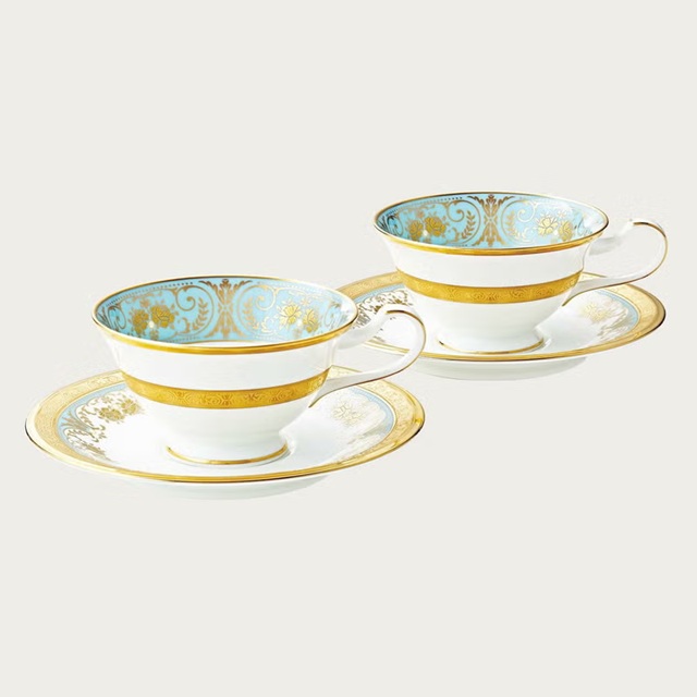 ノリ竹 Noritakeノリ竹 ジョージアンターコイズ  紅茶・珈琲碗皿有りの実 4857J/P59587洋食器 瀬戸もの 珈琲 紅茶の葉差し上げ物 差し上げ物 差し上げ物 呉れて遣る品 内祝い 祝賀会 母の日 敬老の日