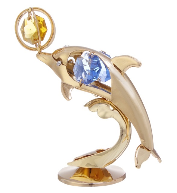 楽天市場】クリスタルオーナメント イルカオブジェ クリスタル