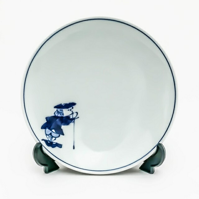 楽天市場】有田焼 しん窯 青花 子供食器青花 異人づくし 小判銘々皿 S