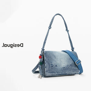 Desigual デシグアル デニム ワンショルダーバッグ レディース 斜めがけ 2WAY コンパクト ロゴ入り コンパクト 斜めがけ 肩掛け