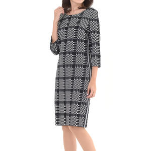 美シルエット Smashed レディースファッション ワンピース おしゃれ M 3l ロングワンピース ロングワンピース 五分袖 海外 Lemon チェック柄ワンピース スマッシュレモン おしゃれ チェック柄 インポート ミセス レディース 婦人服 お洒落 40代 50代 大きいサイズ