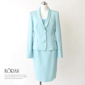 楽天市場 レディース 原色スーツ カラーフォーマル ショールカラー タイトスカート 水色 議員 式典 授賞式 女性 9号 送料無料 Koran01 完売商品 ブティック コーラン