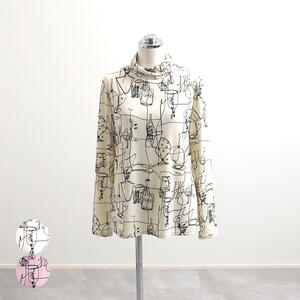 セール 30%OFF TRAFFIC トラフィック トップス 秋冬 ハイネック フロッキープリント 総柄 婦人服 レディースファッション おしゃれ 高級 プレゼント ギフト ブランド 40代/50代/60代 38/40/M/L
