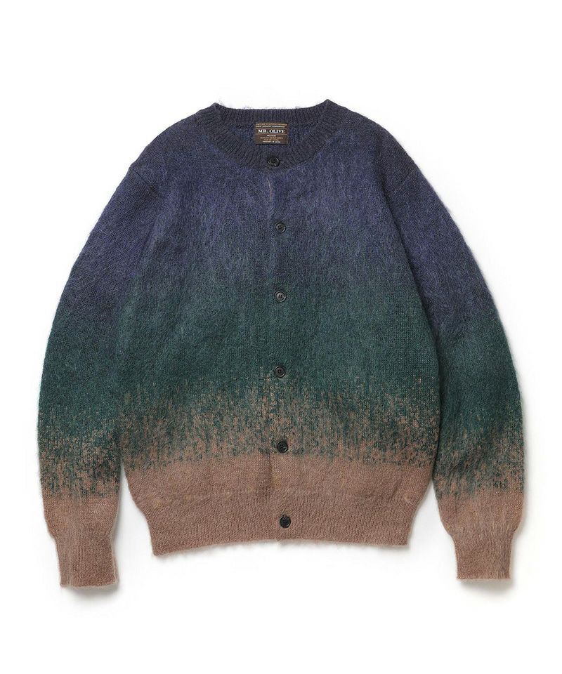 MR.OLIVE / GRADATION MOHAIR KNIT 6-BUTTON CARDIGAN / ミスターオリーブ グラデーションモヘアニット 6ボタンカーディガン